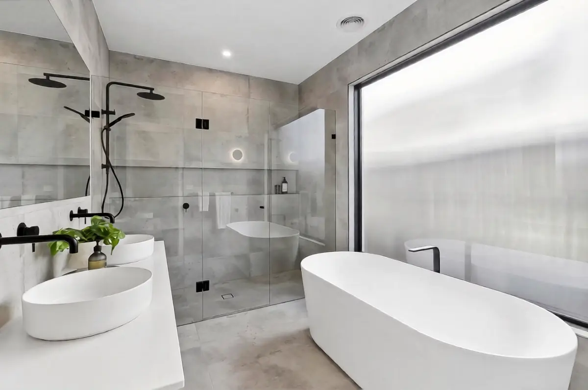 Bathroom with freestanding bath, Boyanton Street Canberra